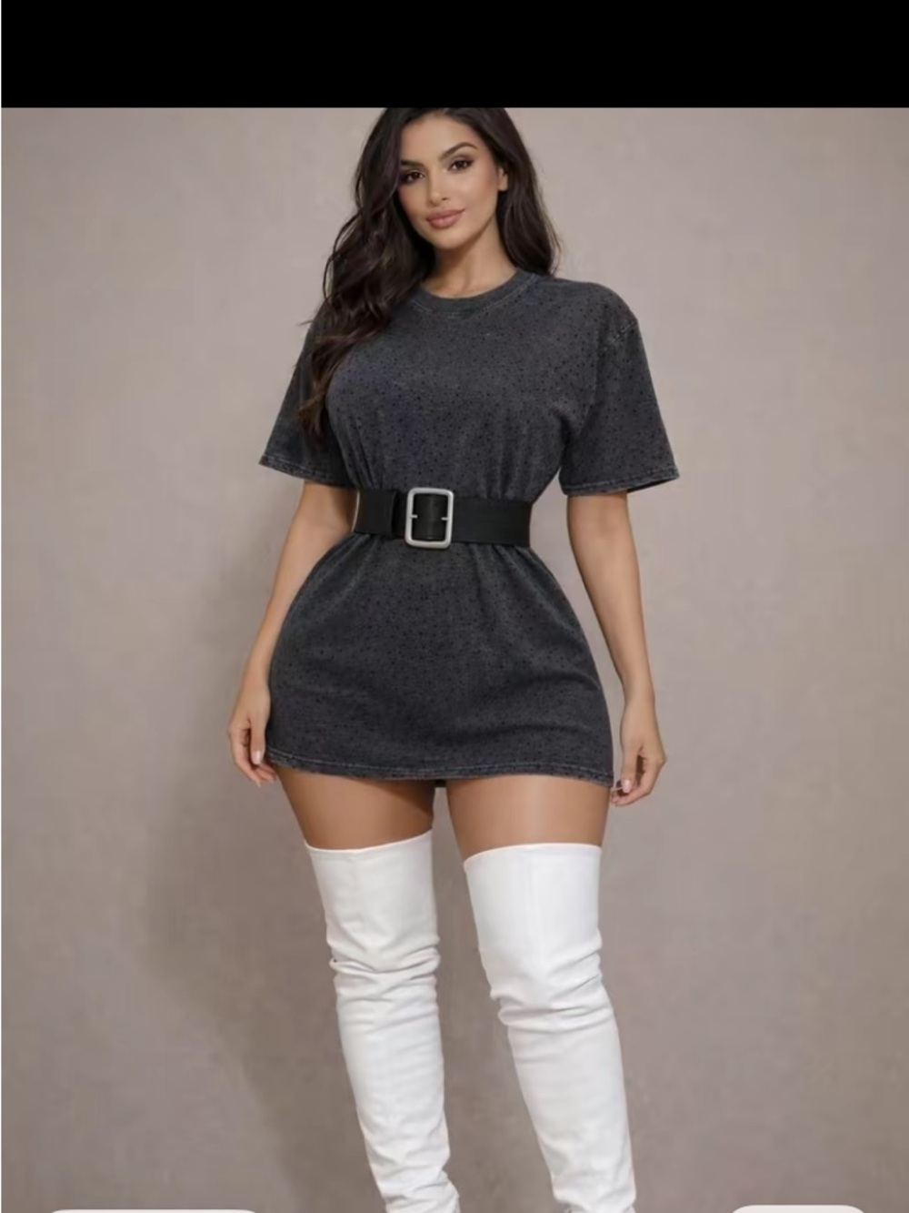 Women's Rhinestone Tee - Cream Short Sleeve Top